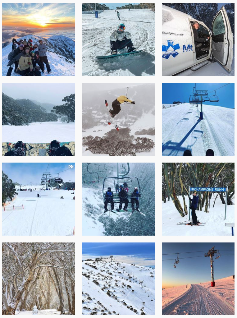 Vic Alpine Resorts Instagram page example