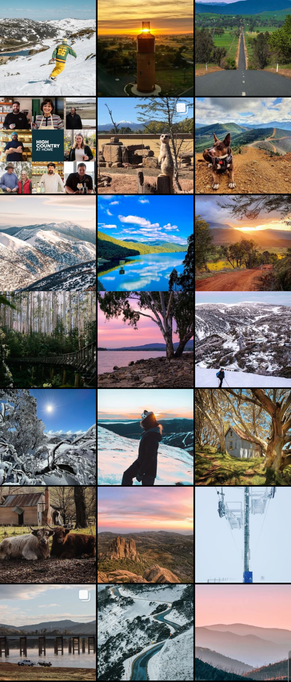 Victoria's High Country official instagram grid